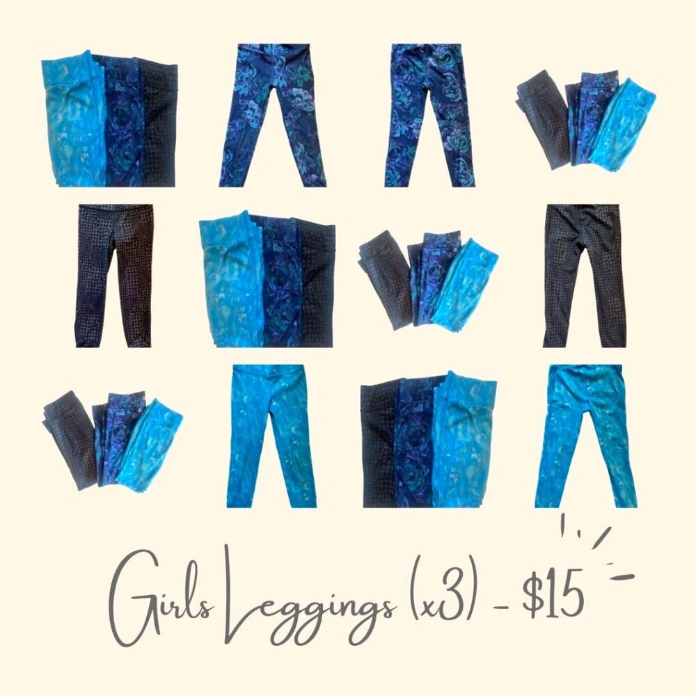 (x3) Girls Active Leggings 6x